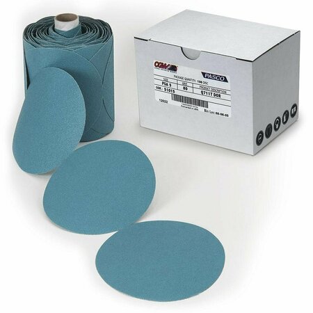 CGW ABRASIVES Q711T DOR PSA Coated Abrasive Disc, 5 in Dia Disc, P100 Grit, Fine Grade, Aluminum Oxide Abrasive, 3 51016